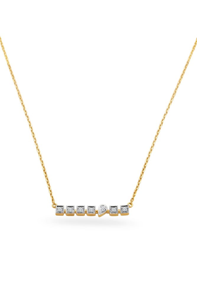 Morse Code Gold & Diamond Necklace,,hi-res thumbnail 2