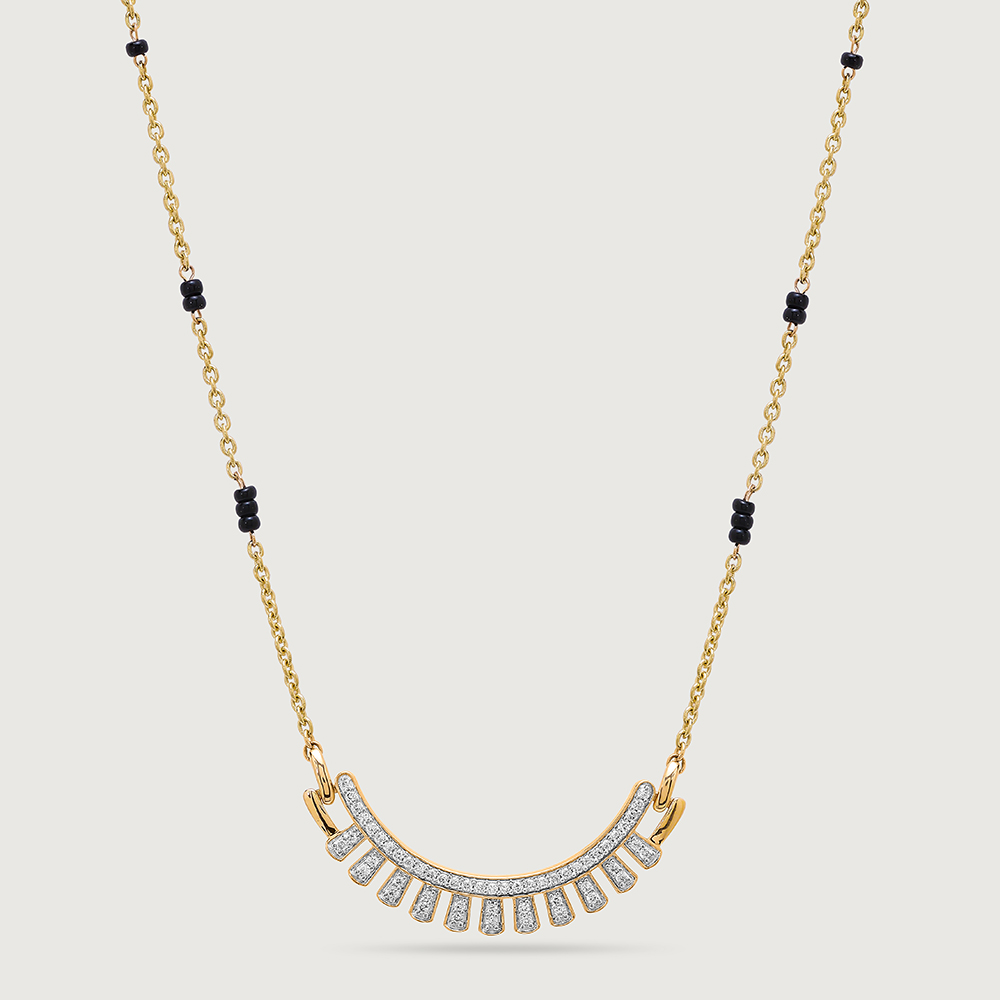 Radiant Arc 14 Kt Gold and Diamond Mangalsutra,,hi-res thumbnail 3