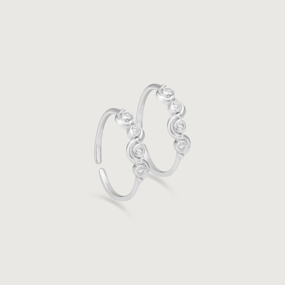 Dainty Gleam Silver Toe Rings,,hi-res thumbnail 3