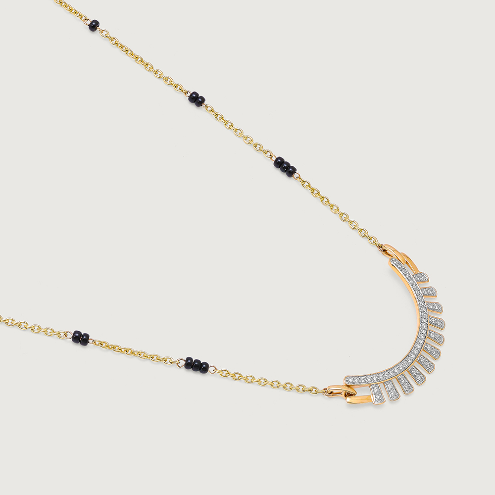 Radiant Arc 14 Kt Gold and Diamond Mangalsutra,,hi-res thumbnail 4