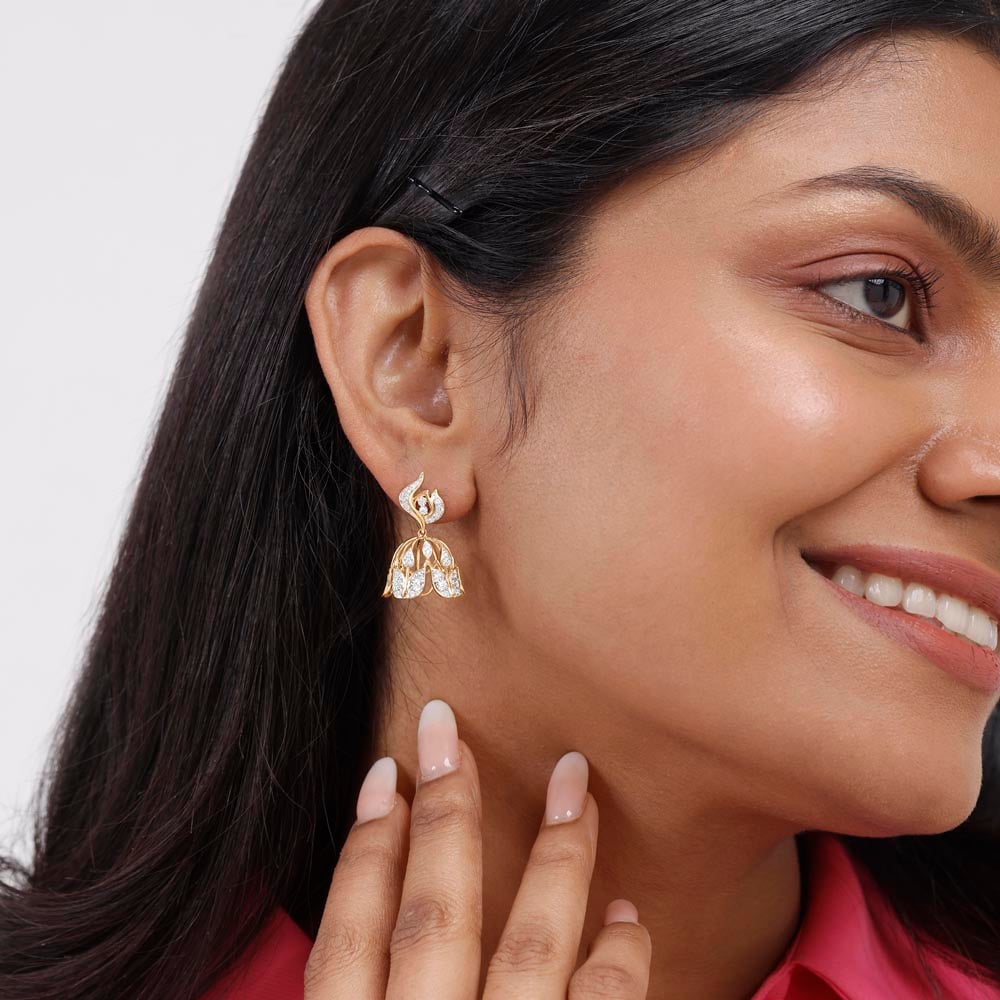 Sassy Glow Diamond Jhumka,,hi-res thumbnail 2