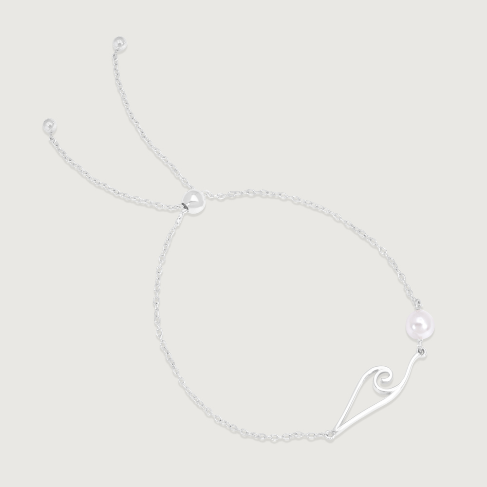 Wave Pearl Silver Anklet,,hi-res thumbnail 4