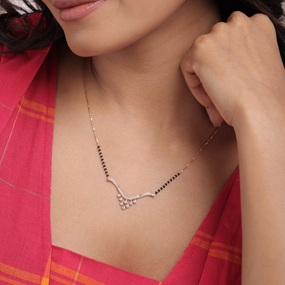 Lustrous Vows 18 Kt Gold and Diamond Mangalsutra,,hi-res thumbnail 2