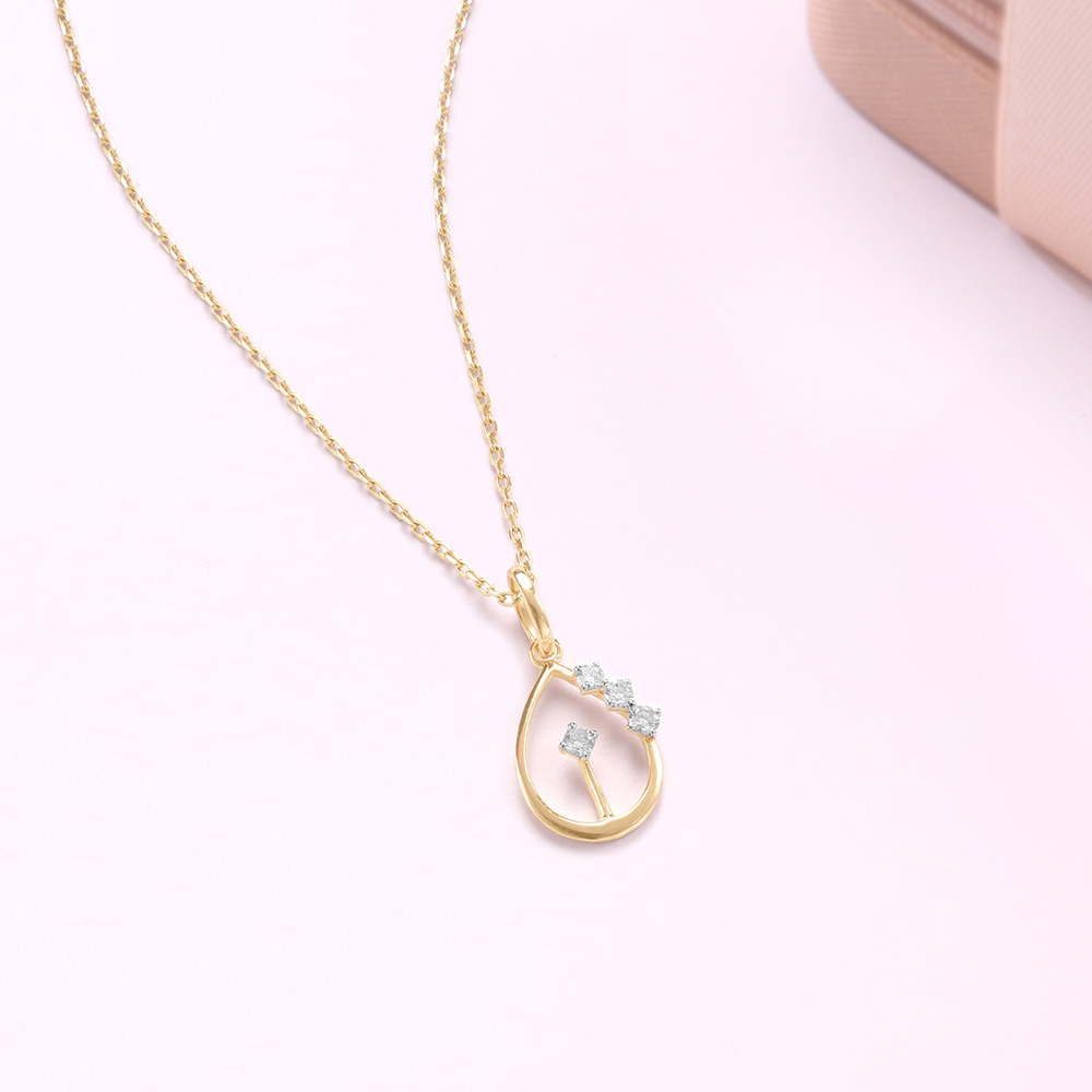 Gleaming Teardrop Diamond Pendant