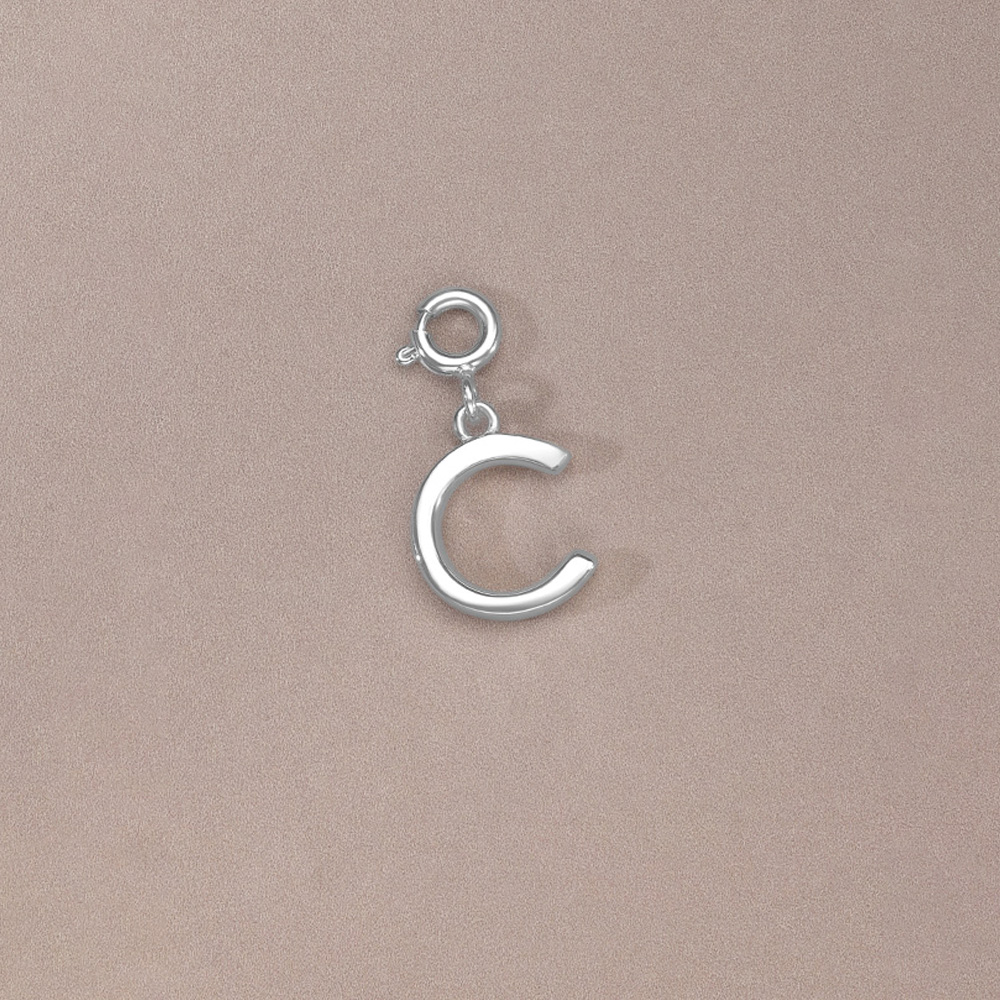Classic Initial C Silver Charm