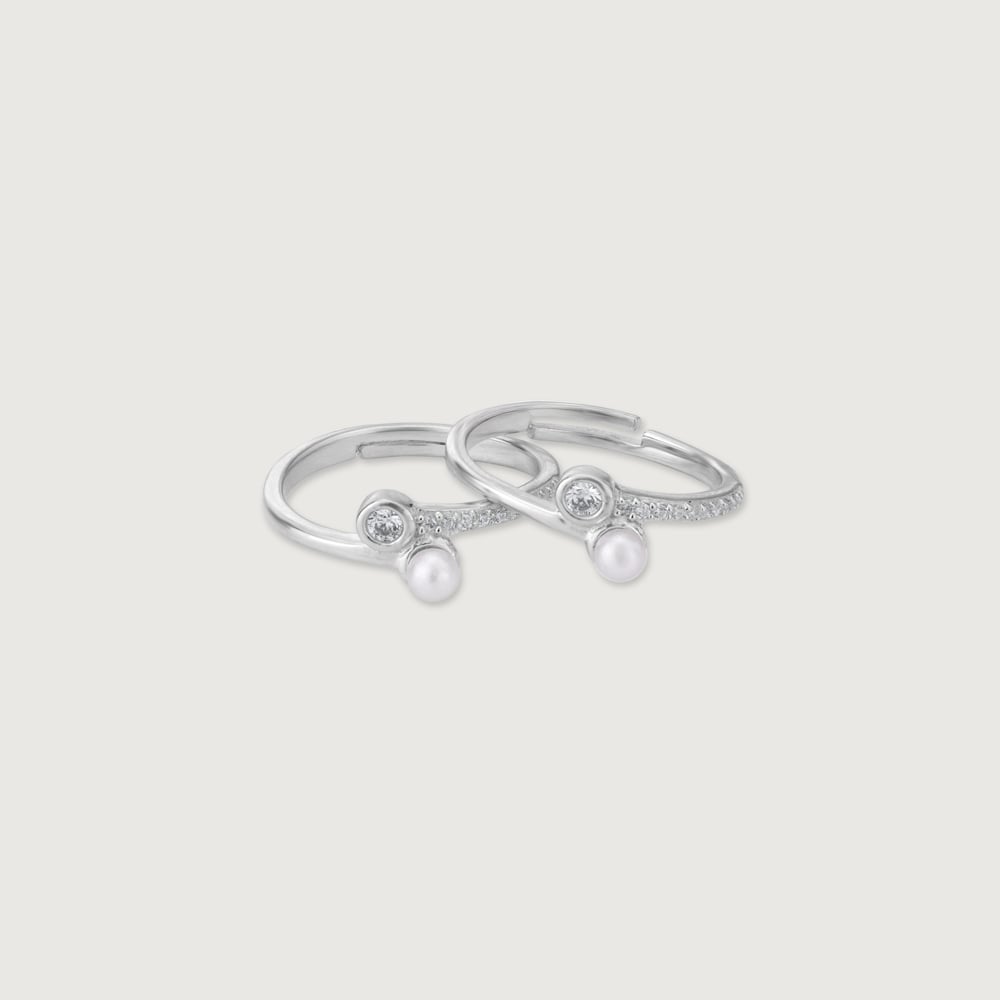 Dainty Duo Silver Toe Ring,,hi-res thumbnail 3