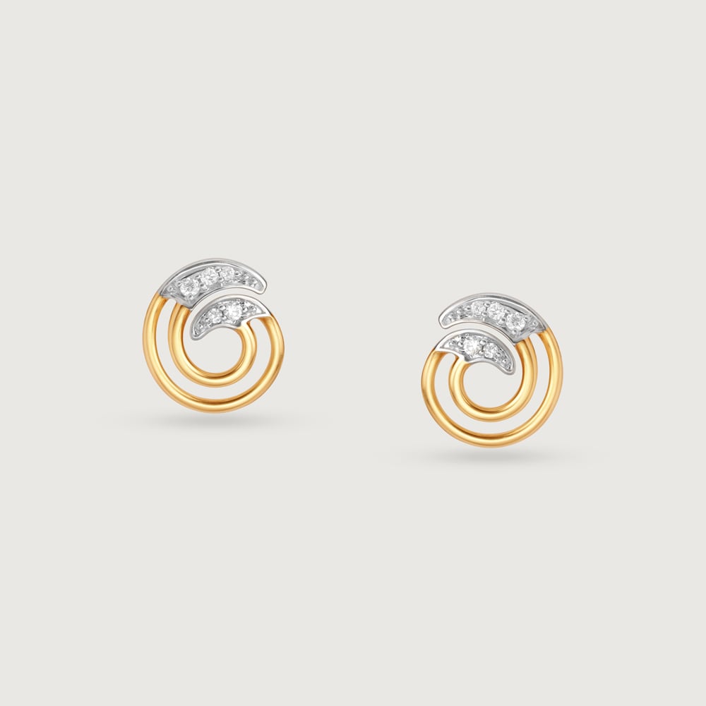 Enso Aura 14 Kt Gold & Diamond Stud Earrings,,hi-res thumbnail 3