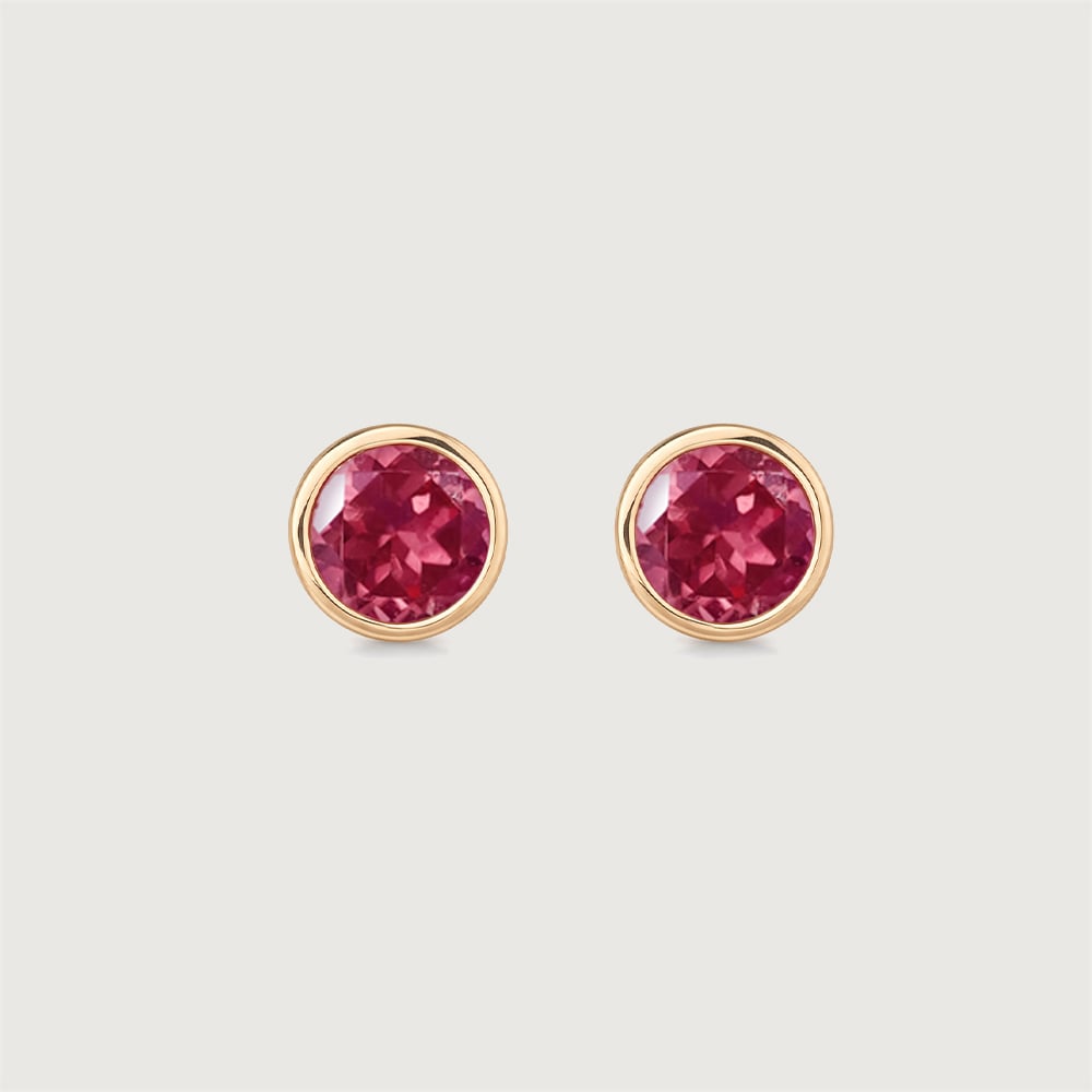 Modern Refined Ruby Gold Stud Earrings,,hi-res thumbnail 3