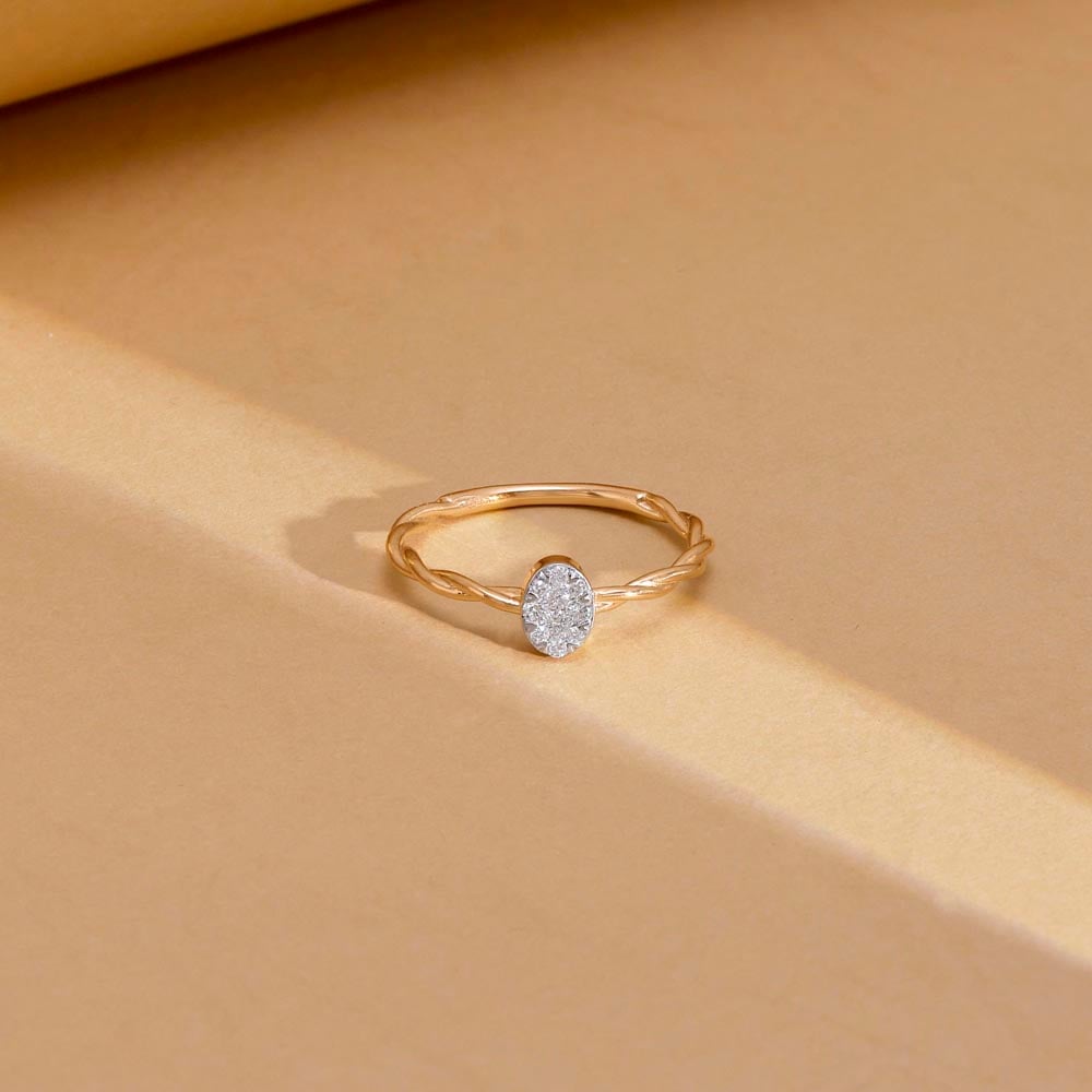 Twisted Halo Diamond Ring