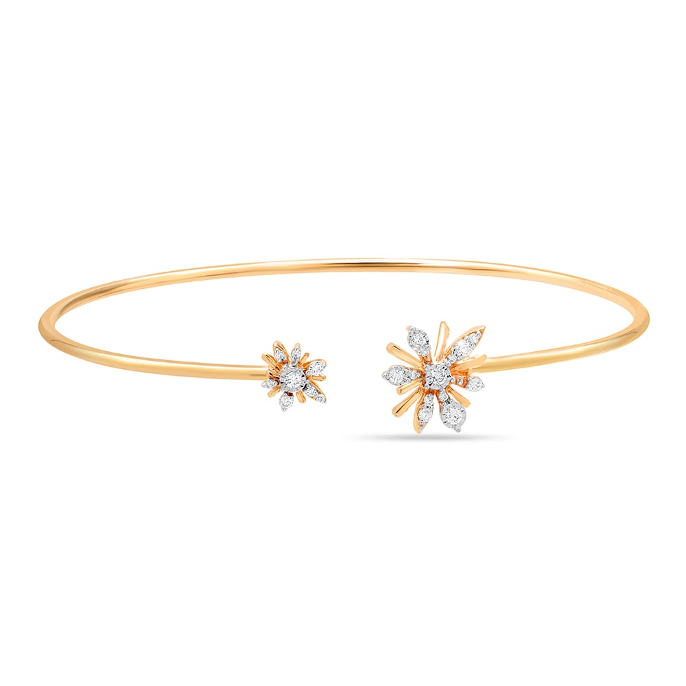 14kt Yellow Gold Blooming Diamond Bangle,,hi-res thumbnail 2