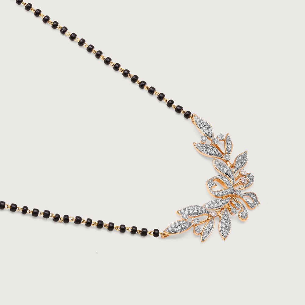 Enchanted Leaves 14 Kt Gold and Diamond Mangalsutra,,hi-res thumbnail 4