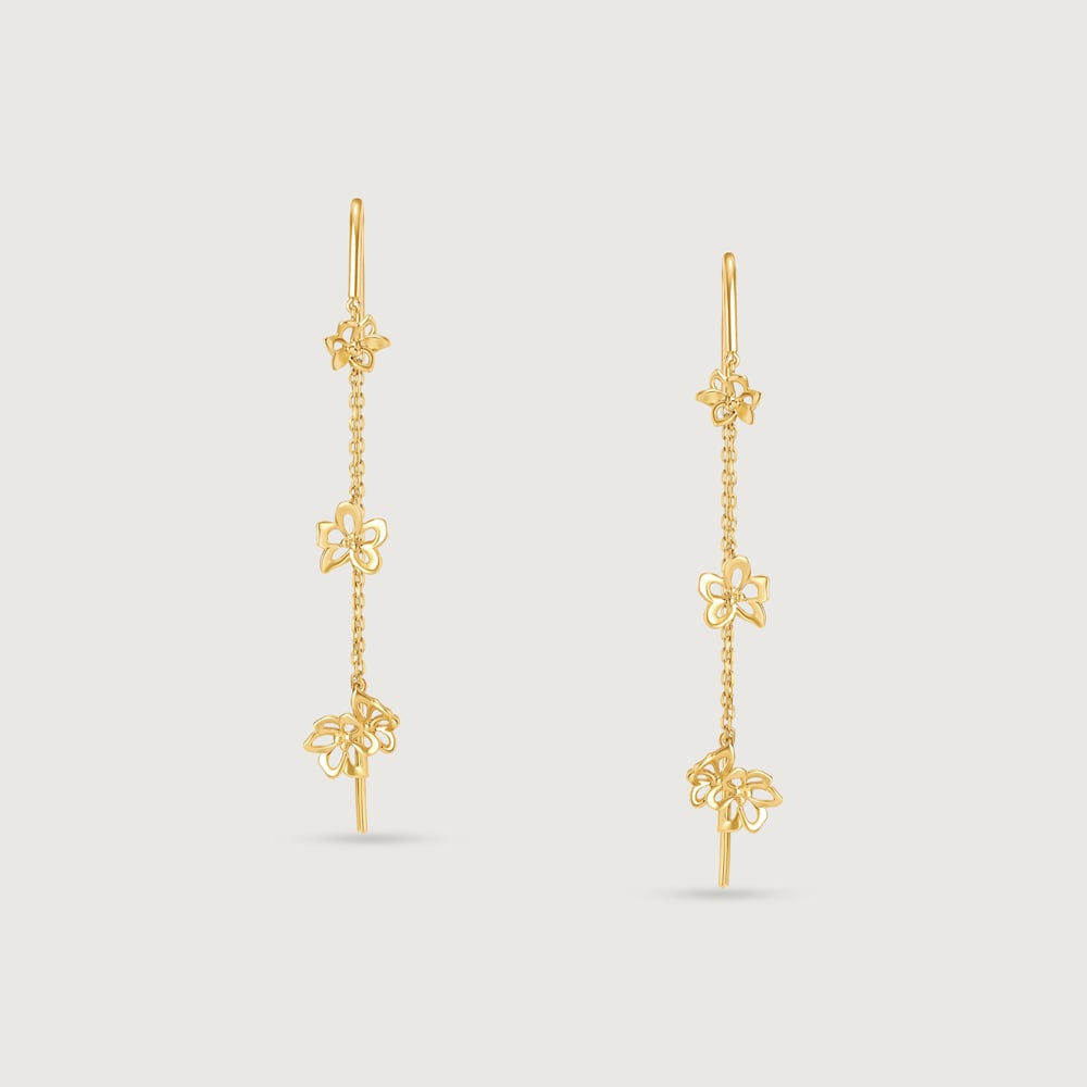 Flutter Bloom Gold Drop Earrings,,hi-res thumbnail 3