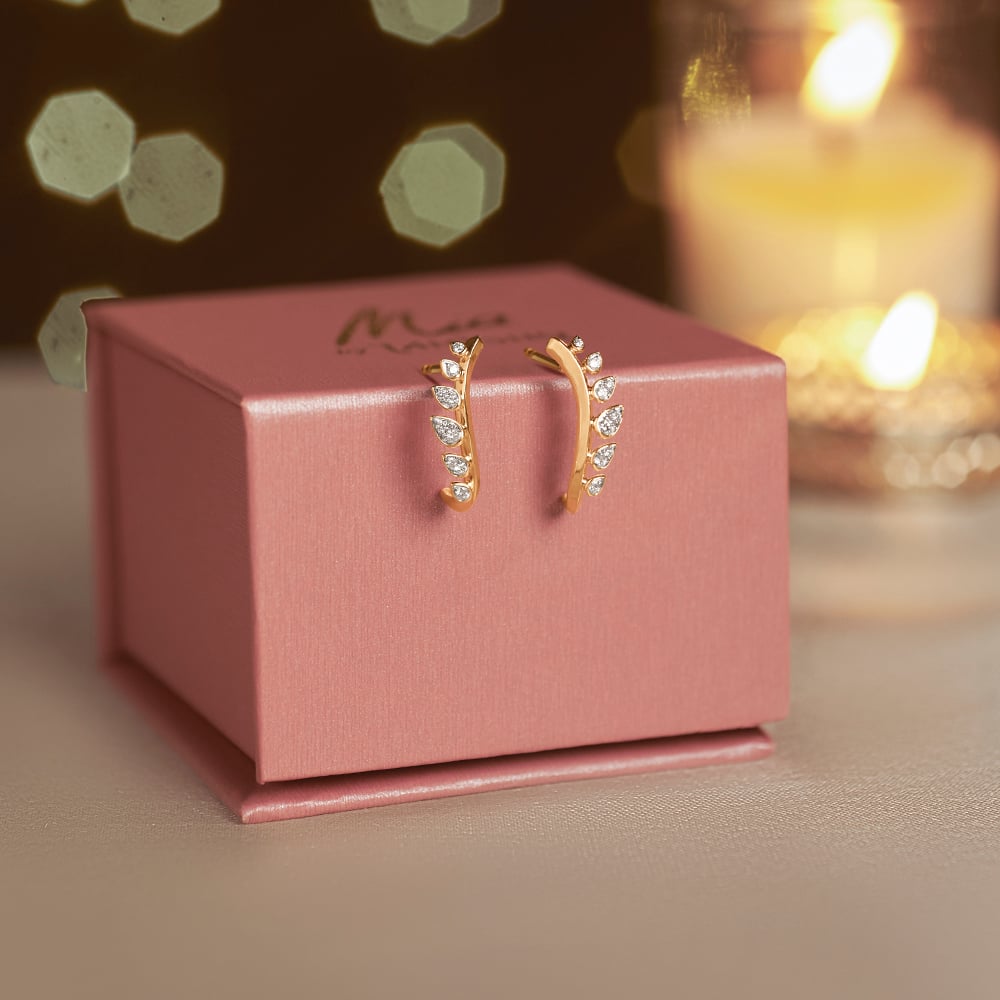 Delicate Ember Diamond Hoop Earrings