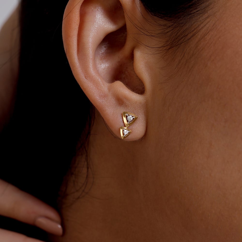 Chic Layered Diamond Stud Earrings,,hi-res thumbnail 2