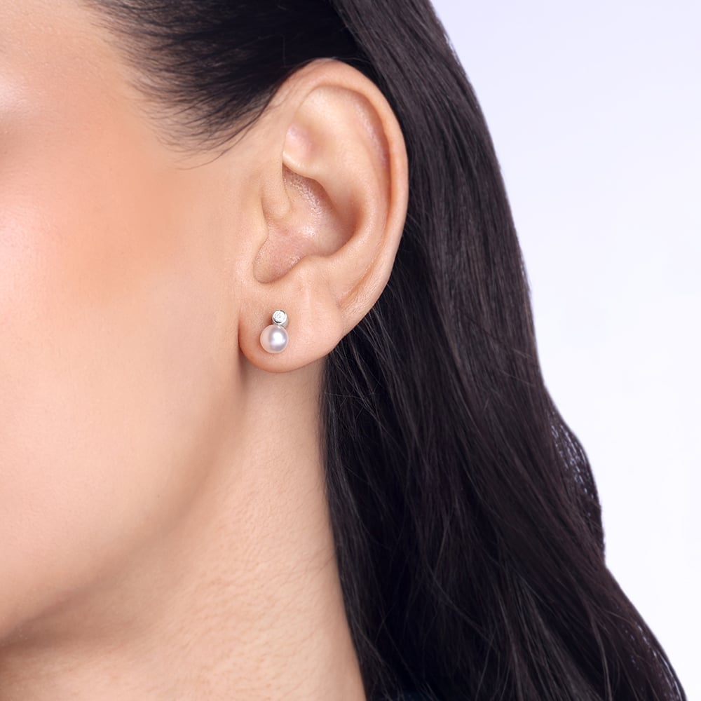 Twinkle Drop Silver Stud Earrings,,hi-res thumbnail 2