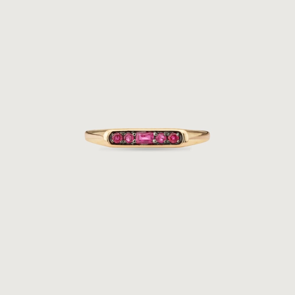 Linear Refined Ruby Gold Ring,,hi-res thumbnail 3