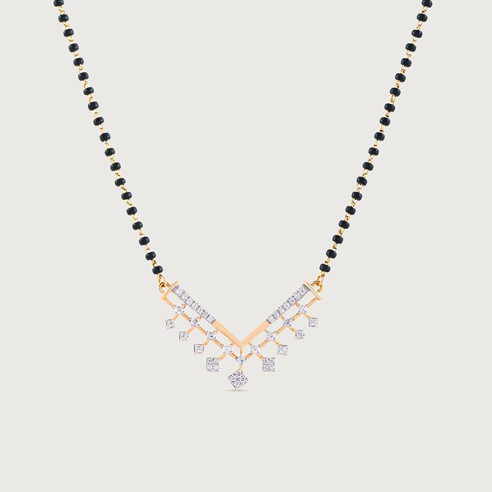 Glistening Fringe Gold and Diamond Mangalsutra,,hi-res thumbnail 3