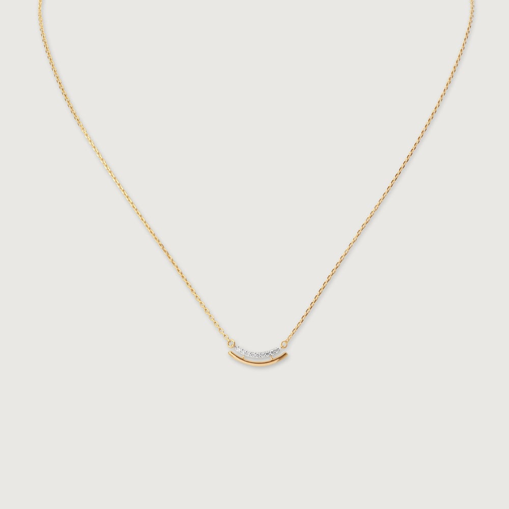 Curved Spark Diamond Necklace,,hi-res thumbnail 3
