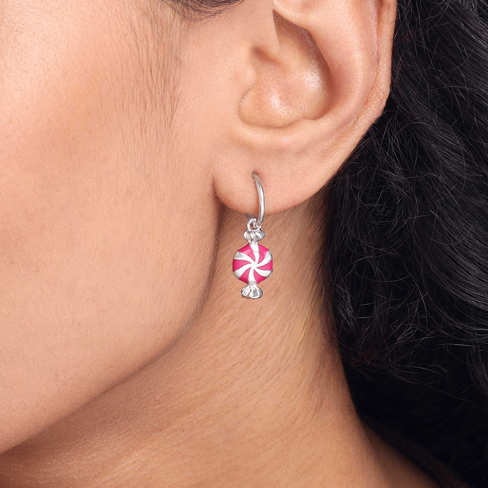 Playful Swirl Silver Drop Earrings,,hi-res thumbnail 2