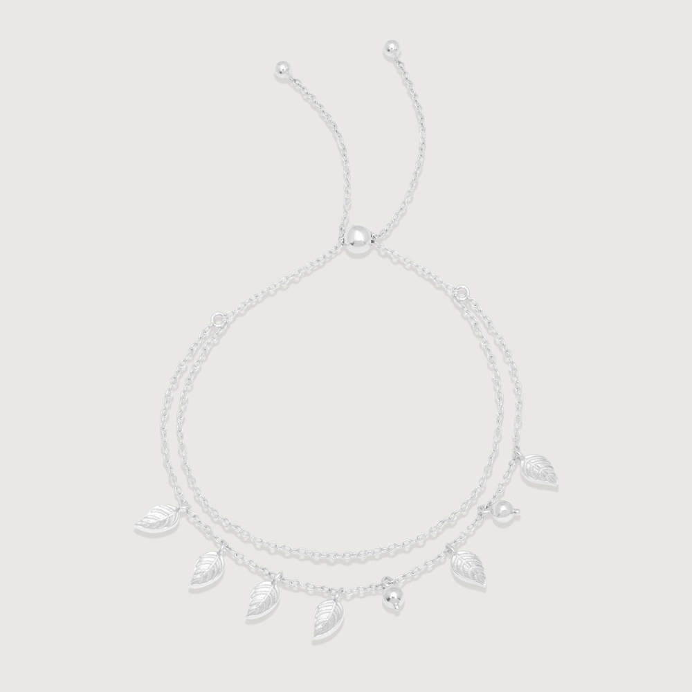 Whispering Leaf Silver Anklet,,hi-res thumbnail 3