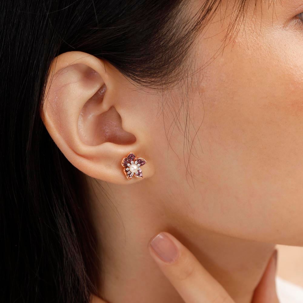 Blossom Aura Diamond Stud Earrings,,hi-res thumbnail 2