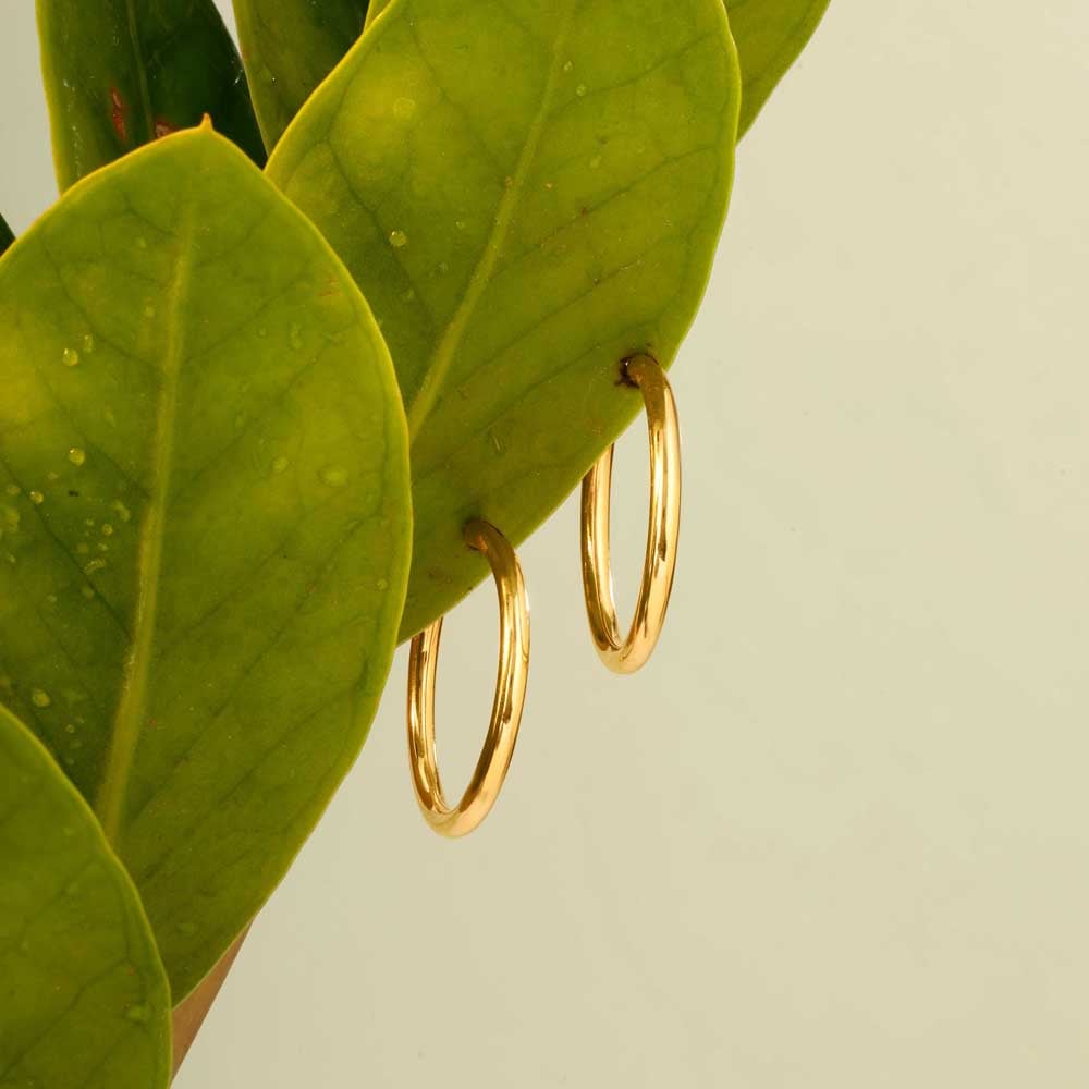 Subtle Flex Gold Hoop Earrings,,hi-res thumbnail 1