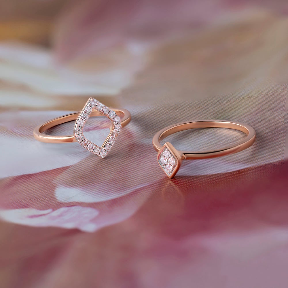 Vintage Glam Diamond Ring Set