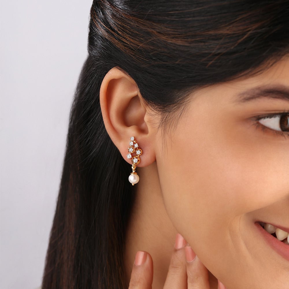 Pearlescent Cluster 14KT Drop Earrings,,hi-res thumbnail 2