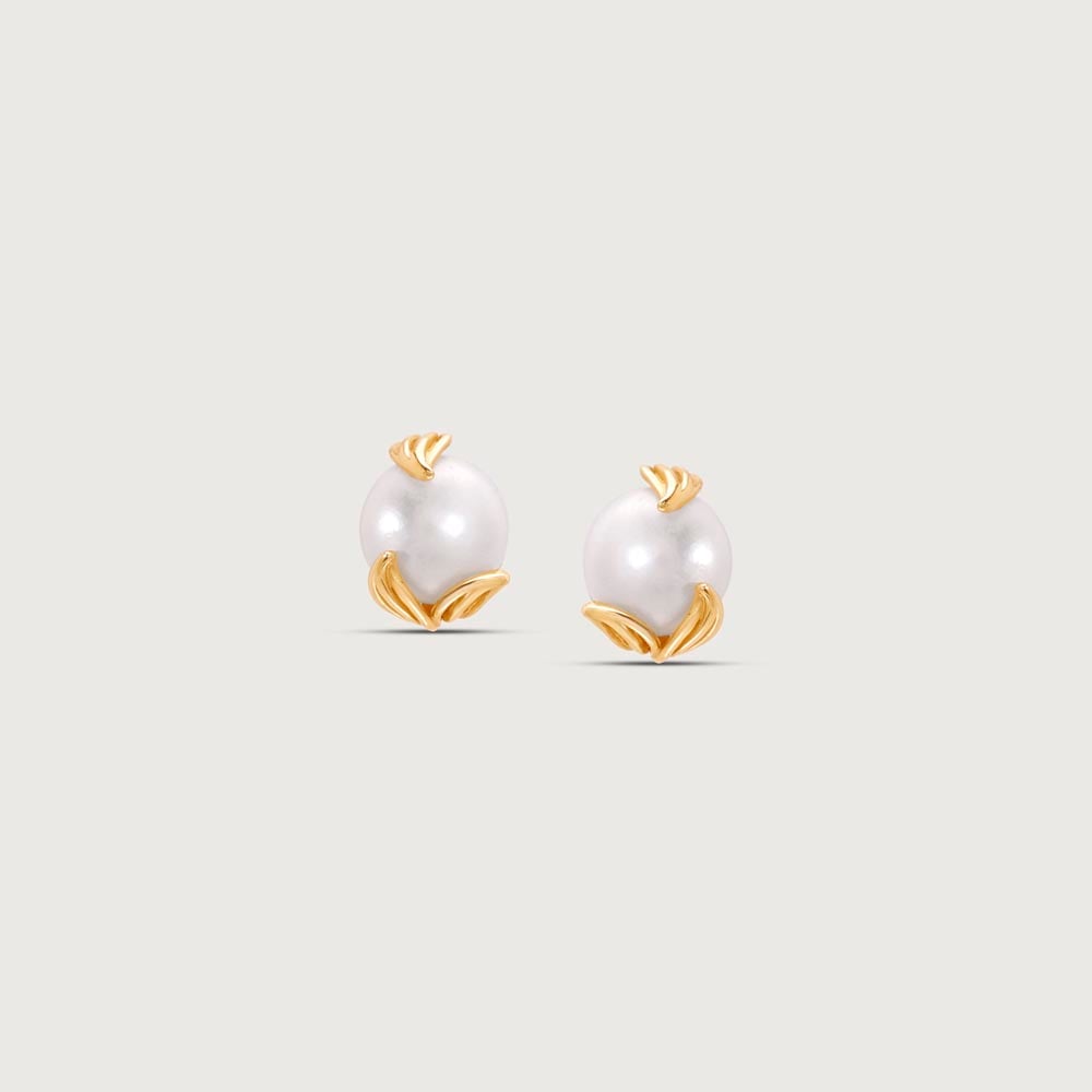 Lotus Bud Pearl Stud Earrings,,hi-res thumbnail 3