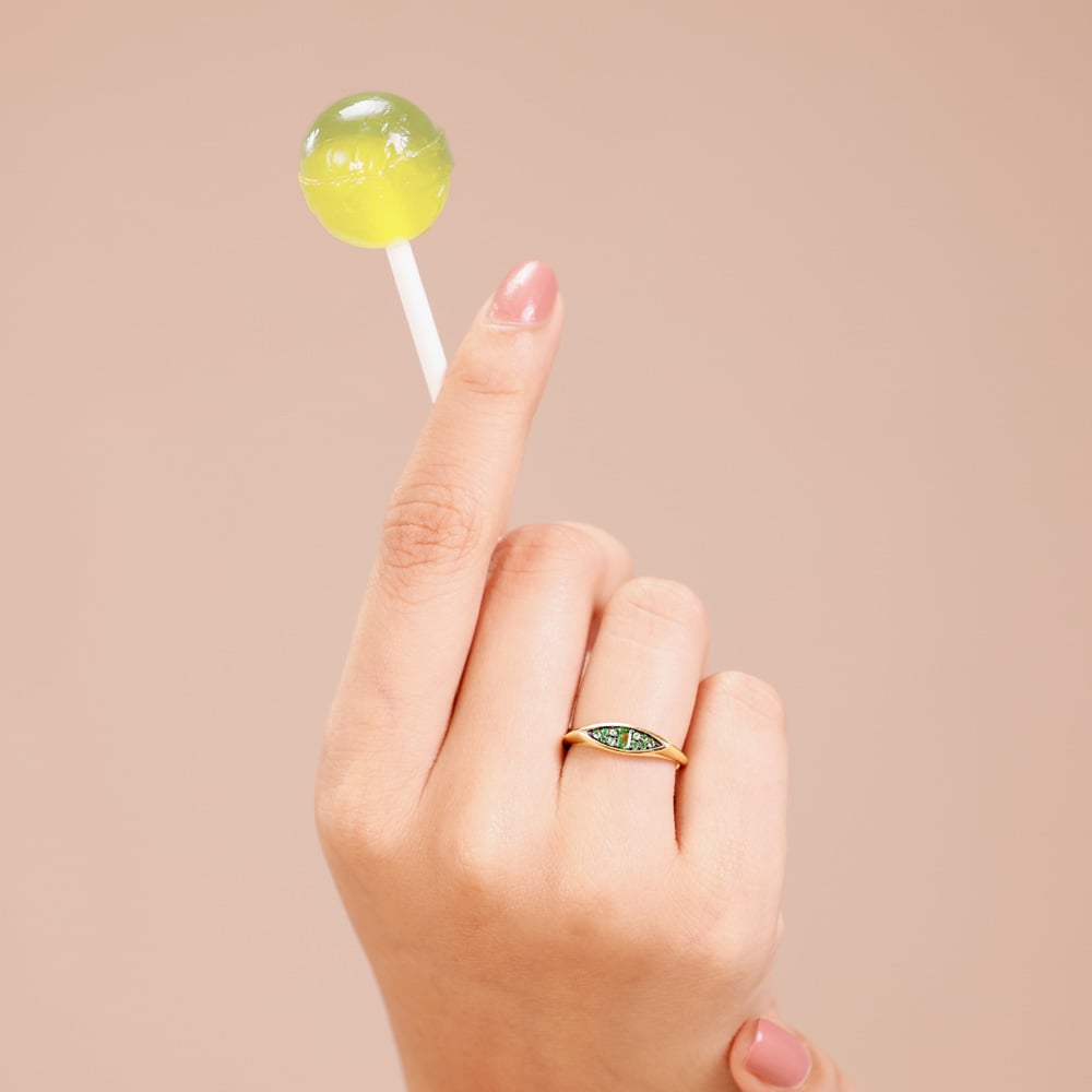 Sculpted Distinct Tsavorite Gold Ring,,hi-res thumbnail 2