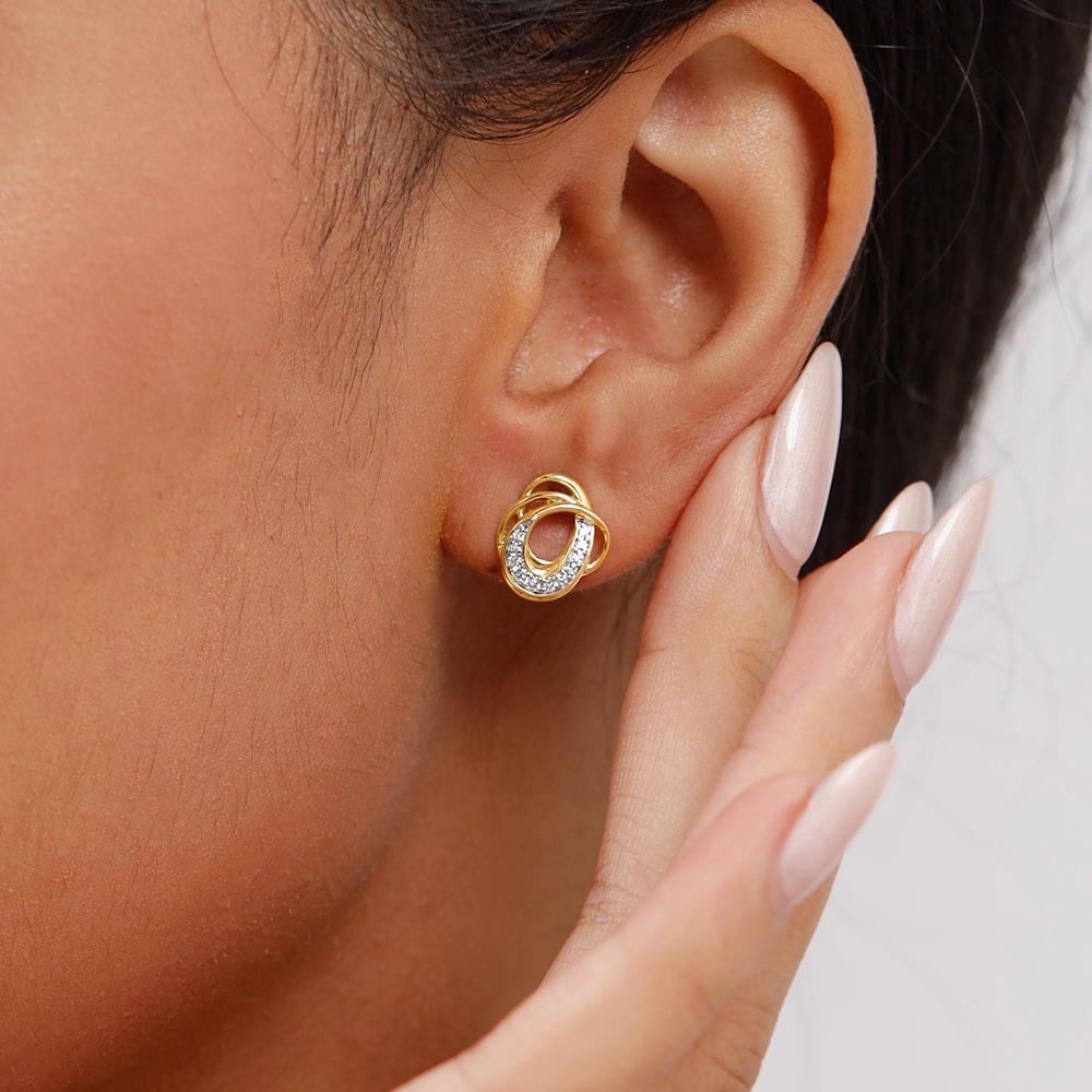 Radiant Orbit Diamond Stud Earrings,,hi-res thumbnail 2