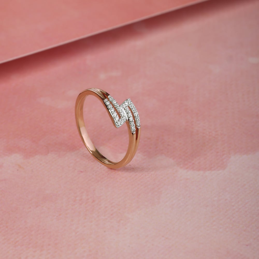 Rose Entwined Brilliance Diamond 14KT Rose Gold Ring