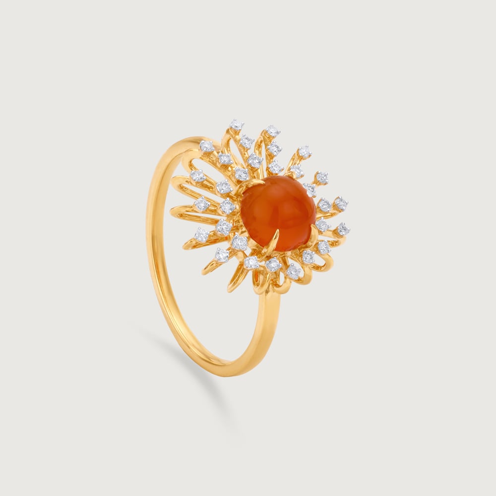 Solar Bloom Carnelian & Diamond Ring,,hi-res thumbnail 3