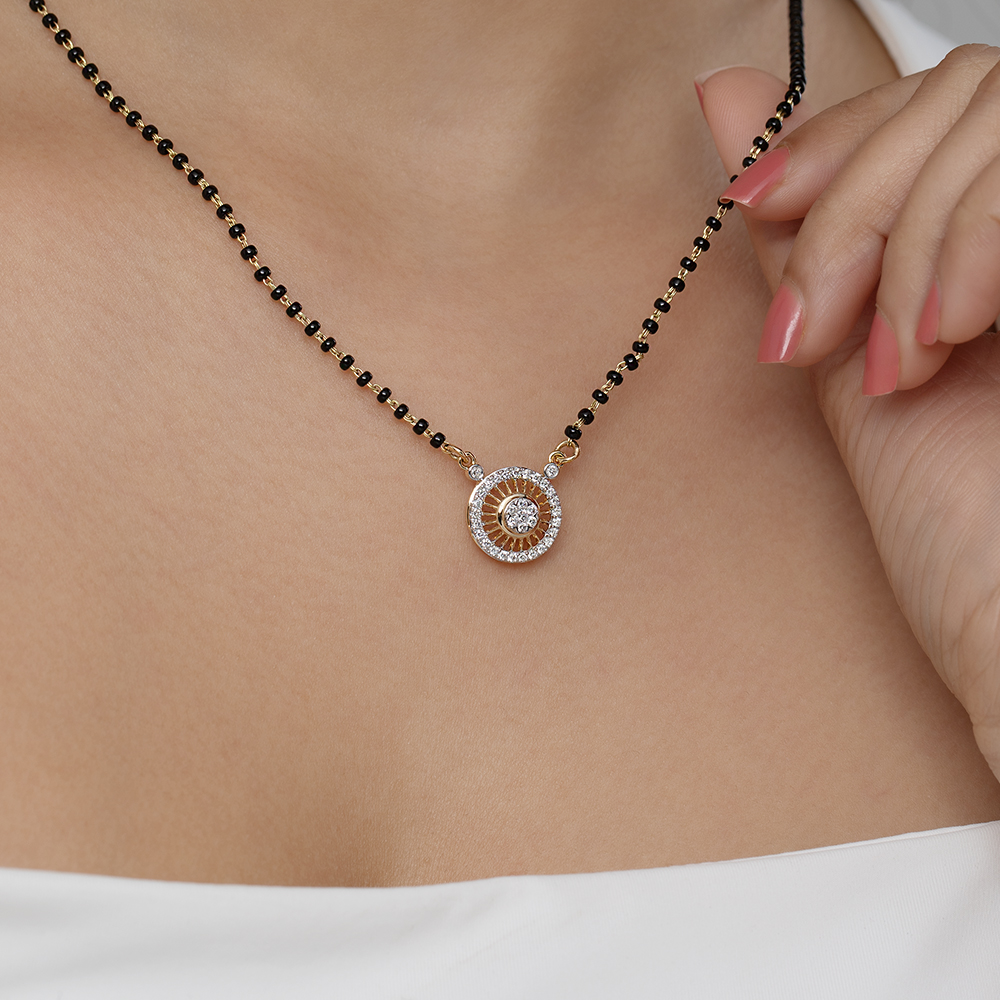 Aurora Glow Gold and Diamond Mangalsutra,,hi-res thumbnail 2