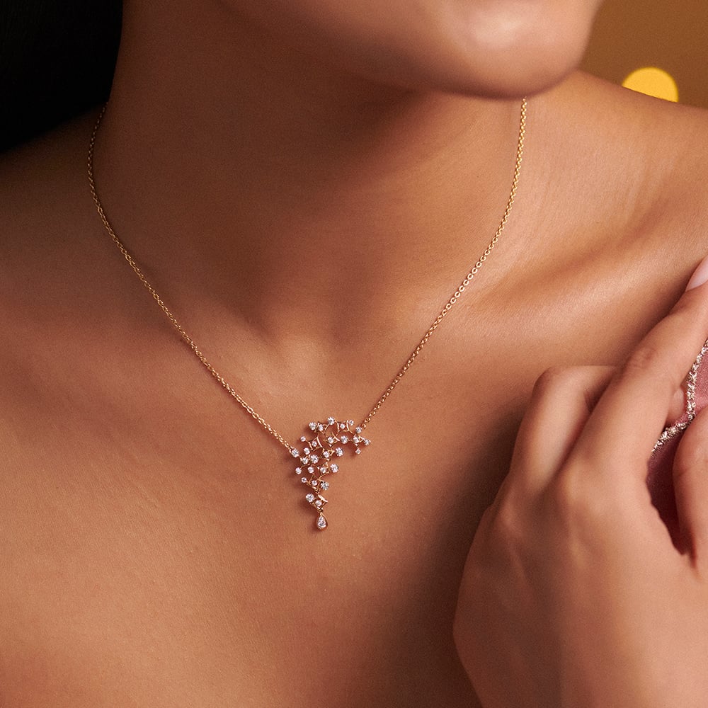 Artful Asymmetric Diamond Necklace,,hi-res thumbnail 2