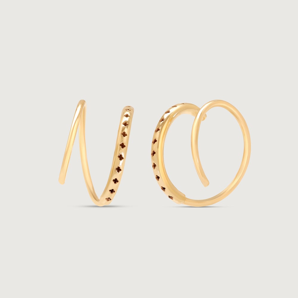 Galactic Spin Gold Hoop Earrings,,hi-res thumbnail 4