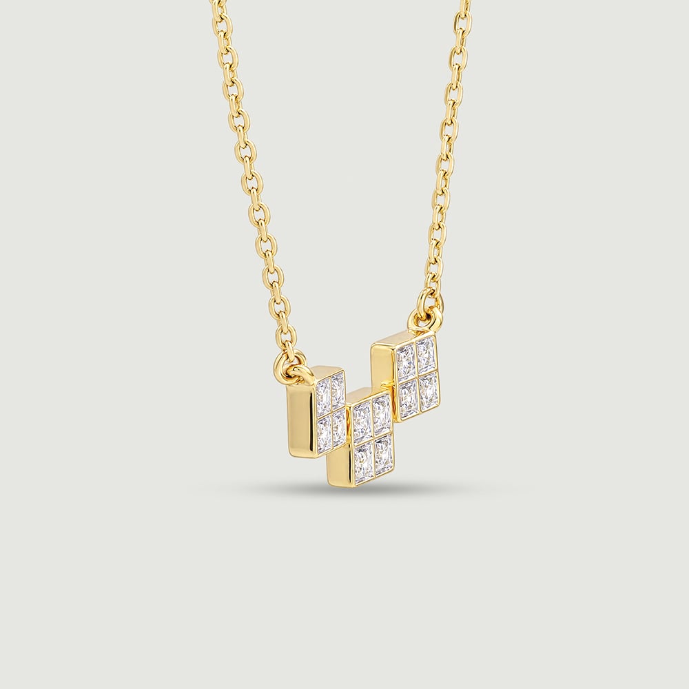 Minimal Geometric Diamond Necklace,,hi-res thumbnail 3