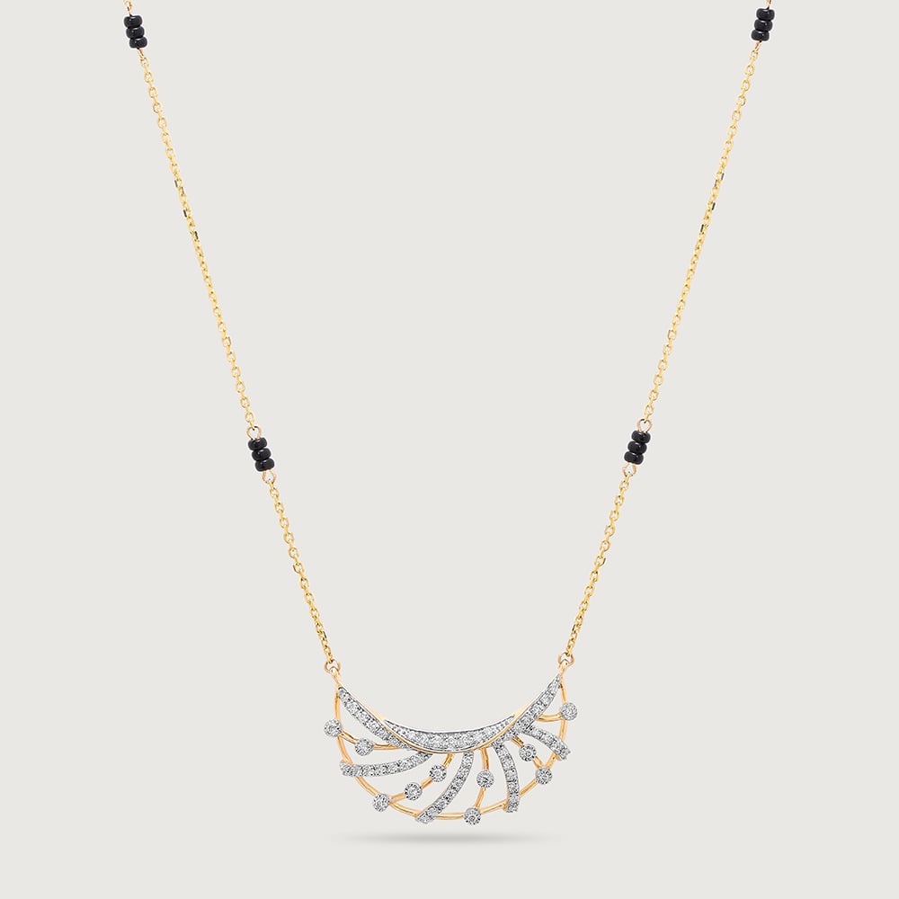 Glowing Eternity 14 Kt Gold and Diamond Mangalsutra,,hi-res thumbnail 3