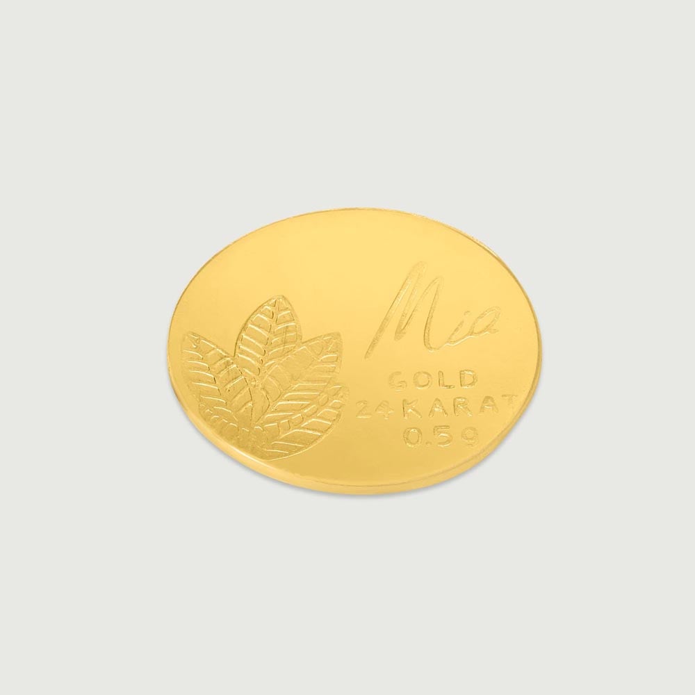 0.5 Gram 24 Karat Mango Leaf Gold Coin,,hi-res thumbnail 2