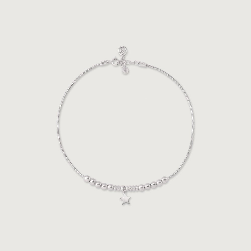 Shooting Star Single Silver Anklet,,hi-res thumbnail 3