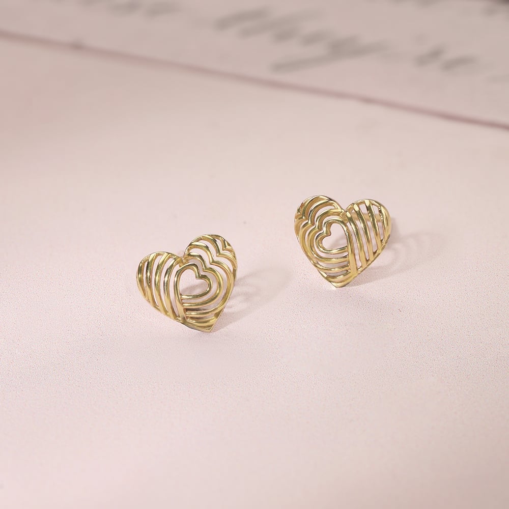 Endless Love Gold Stud Earrings,,hi-res thumbnail 1