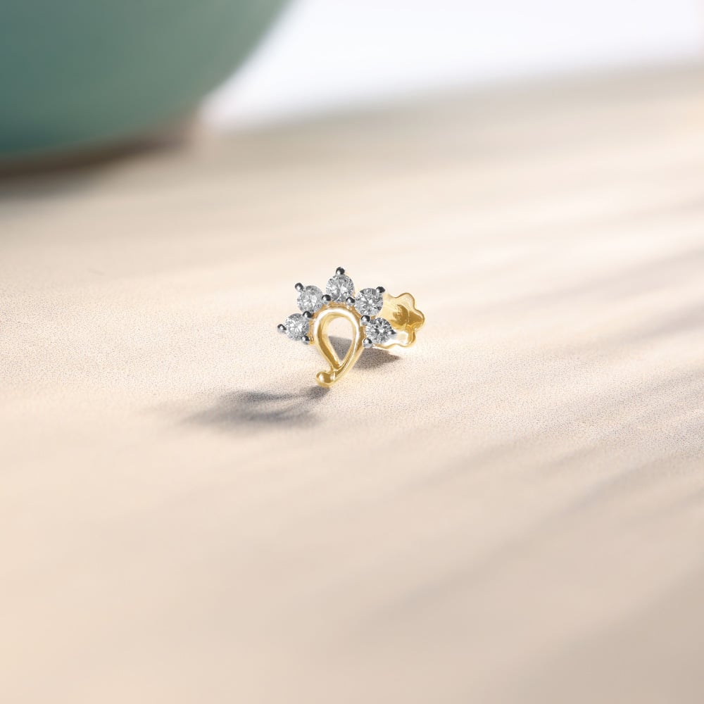 Paisley Princess Diamond Nose Pin