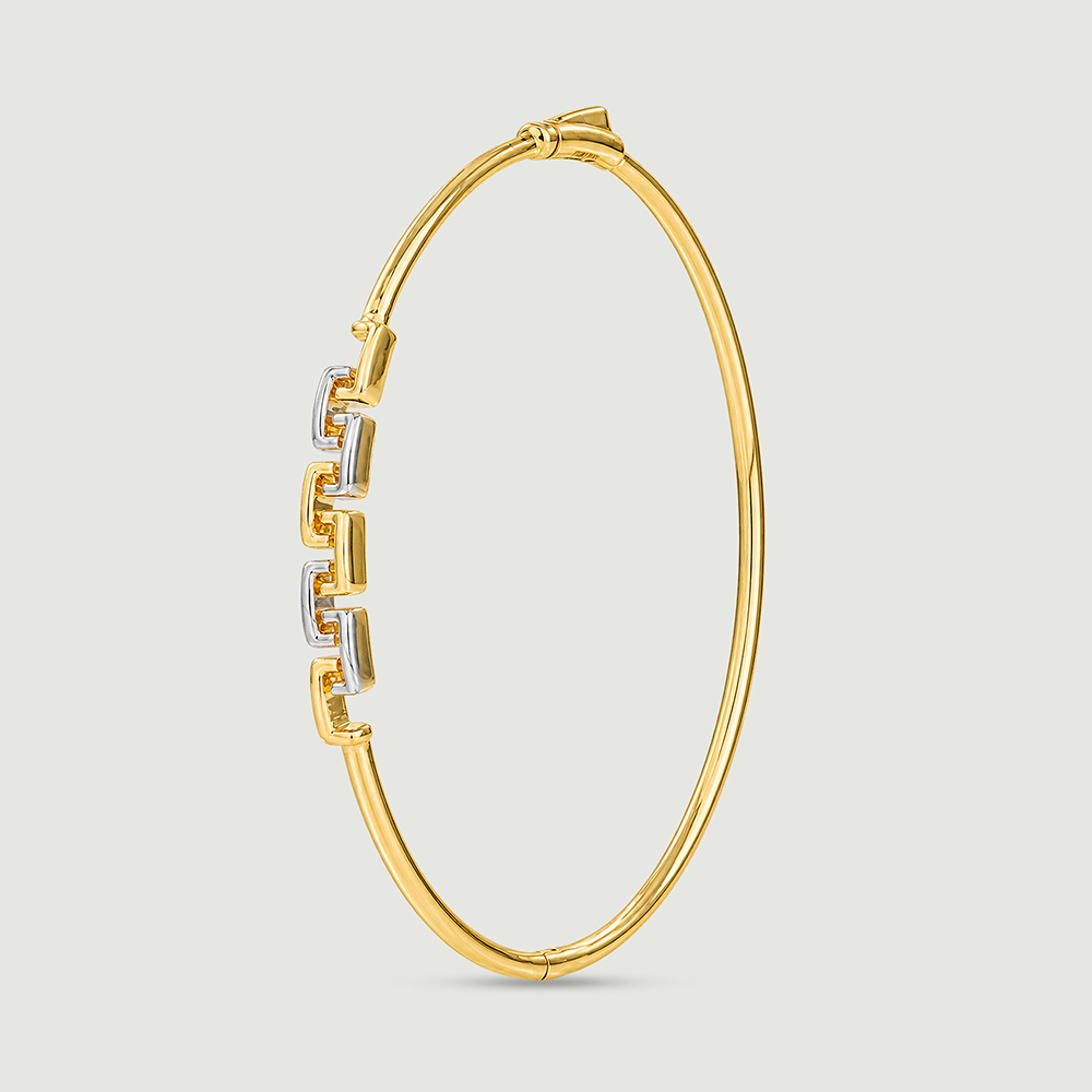 Refined Geometric Gold Bangle,,hi-res thumbnail 3