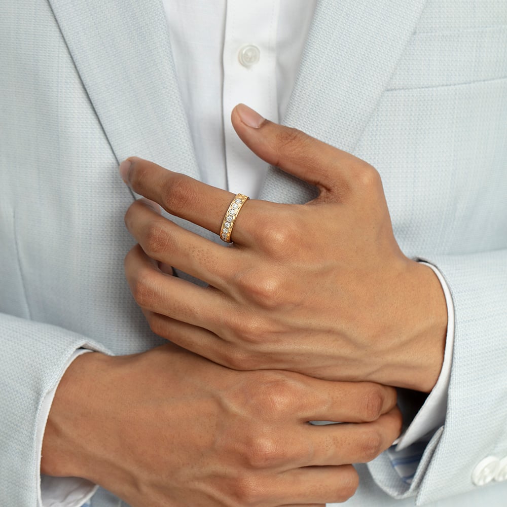 Honeycomb Flex Gold & Diamond Ring for Men