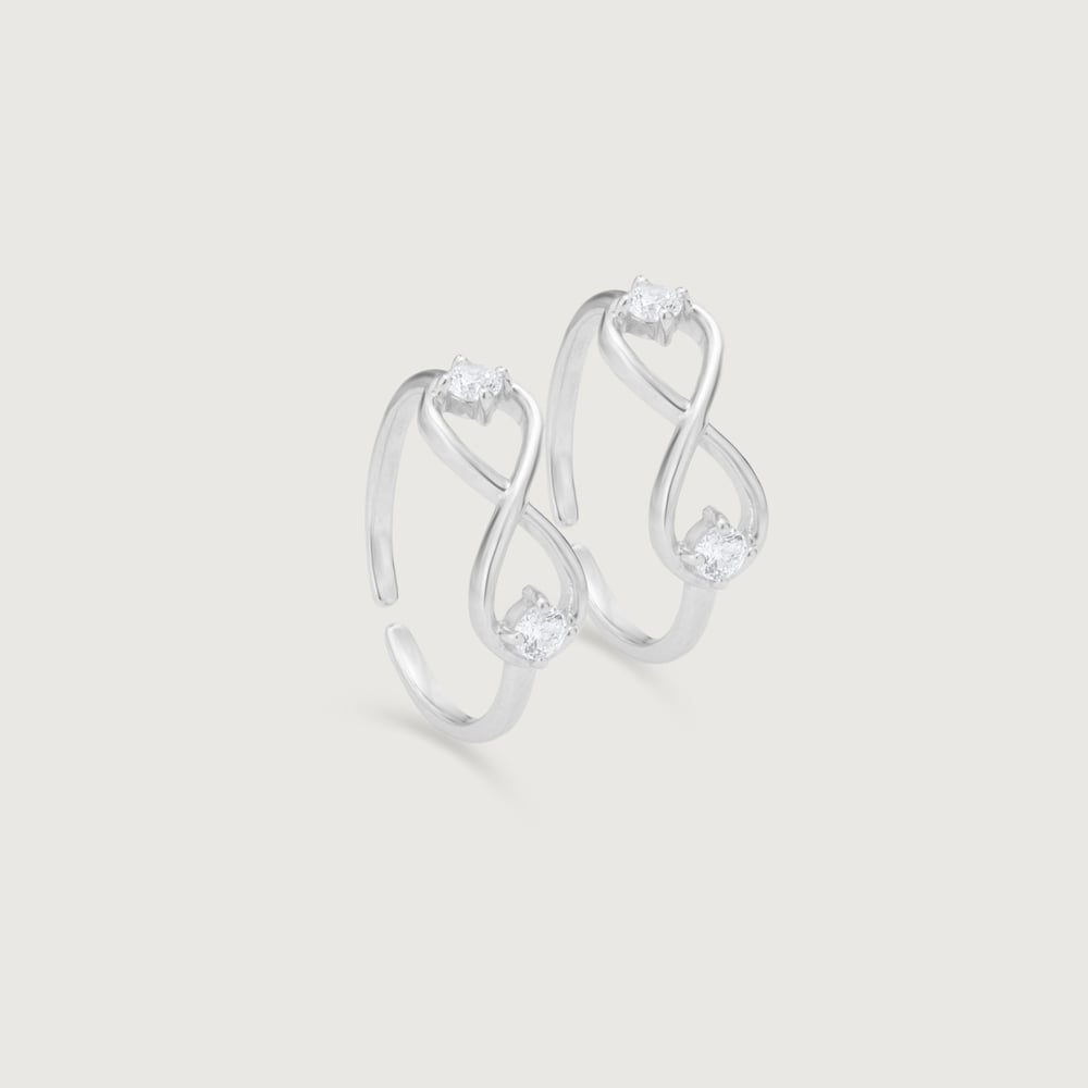 Infinite Shine Silver Toe Rings,,hi-res thumbnail 3
