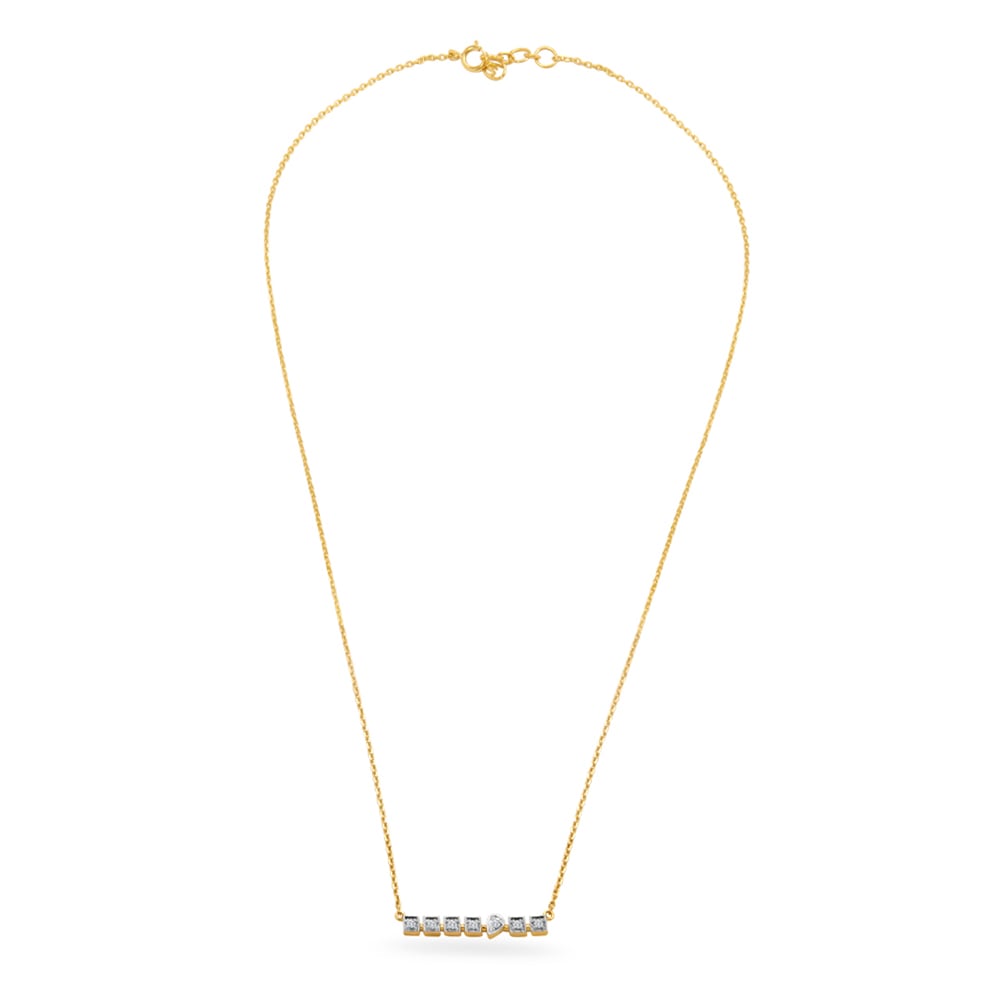 Morse Code Gold & Diamond Necklace