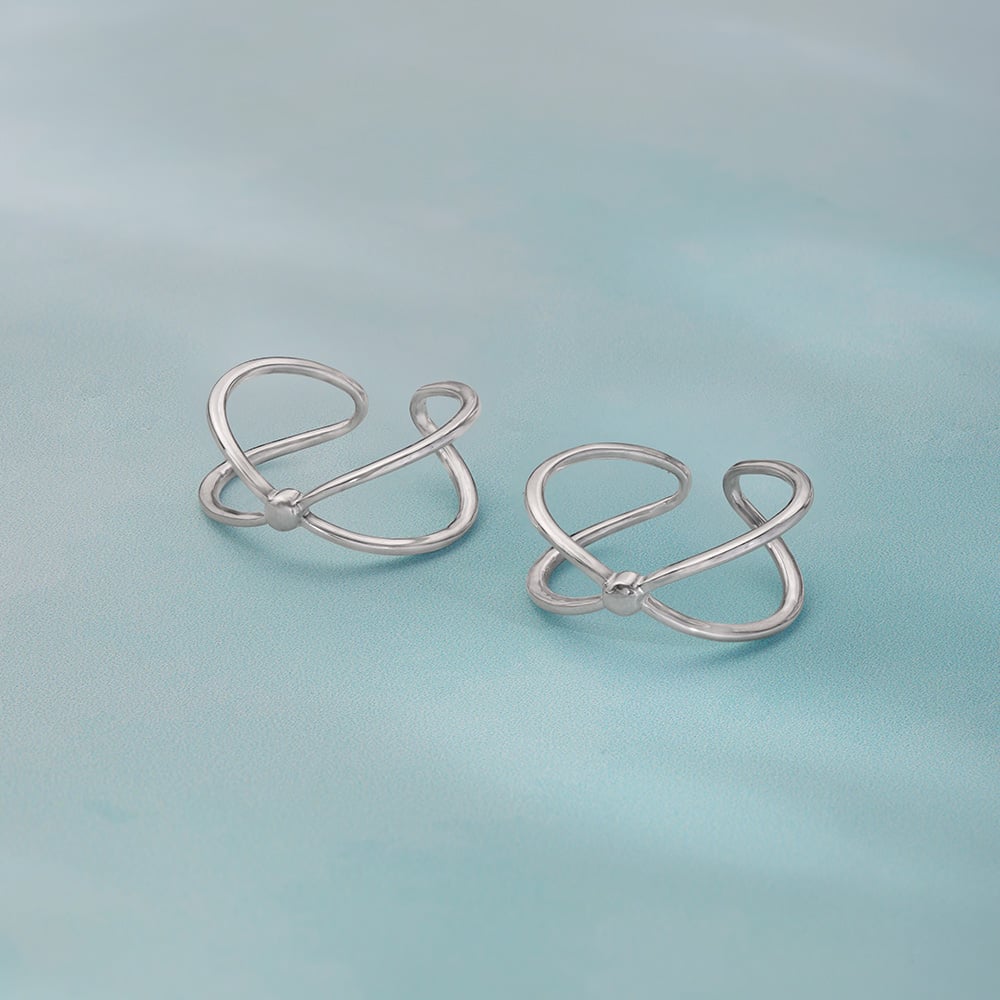 Modern Cross Silver Toe Rings