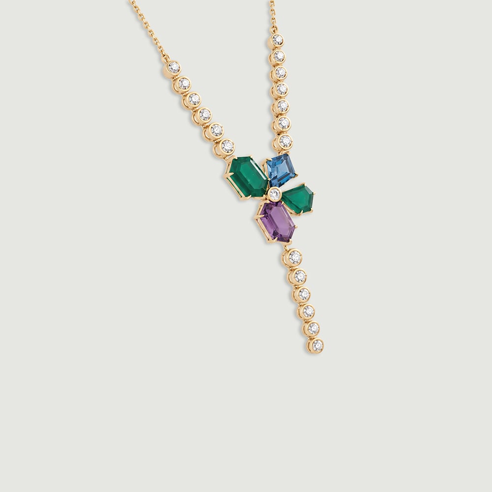 Vibrant Layered Amethyst Onyx and Topaz Necklace,,hi-res thumbnail 3