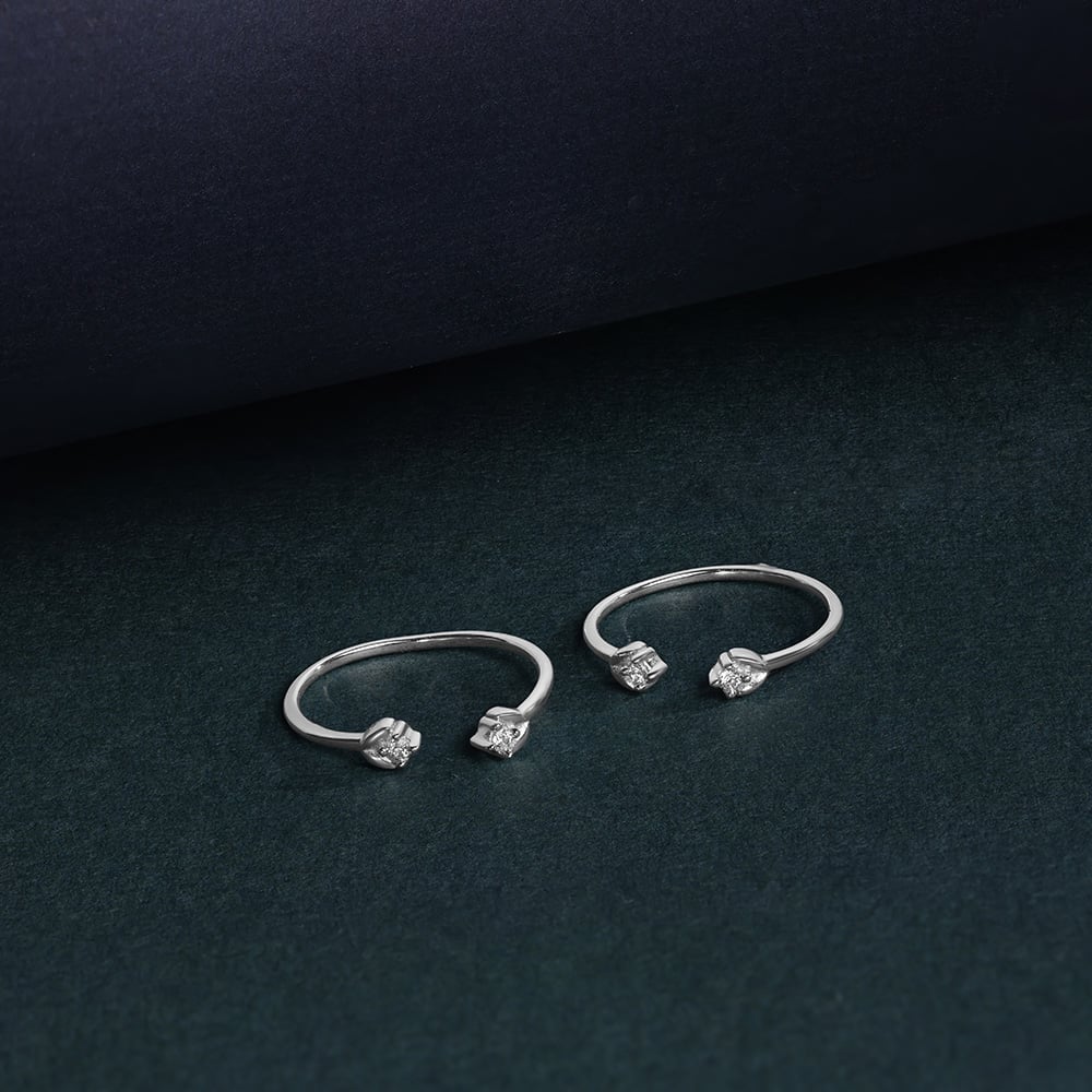 Subtle Shine Silver Toe Rings
