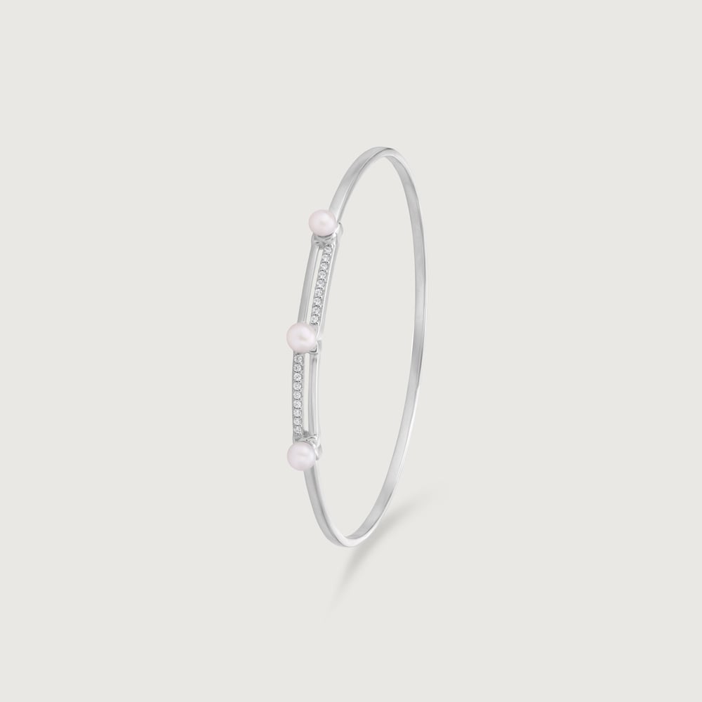 Elegant Pearl Silver Bangle,,hi-res thumbnail 4